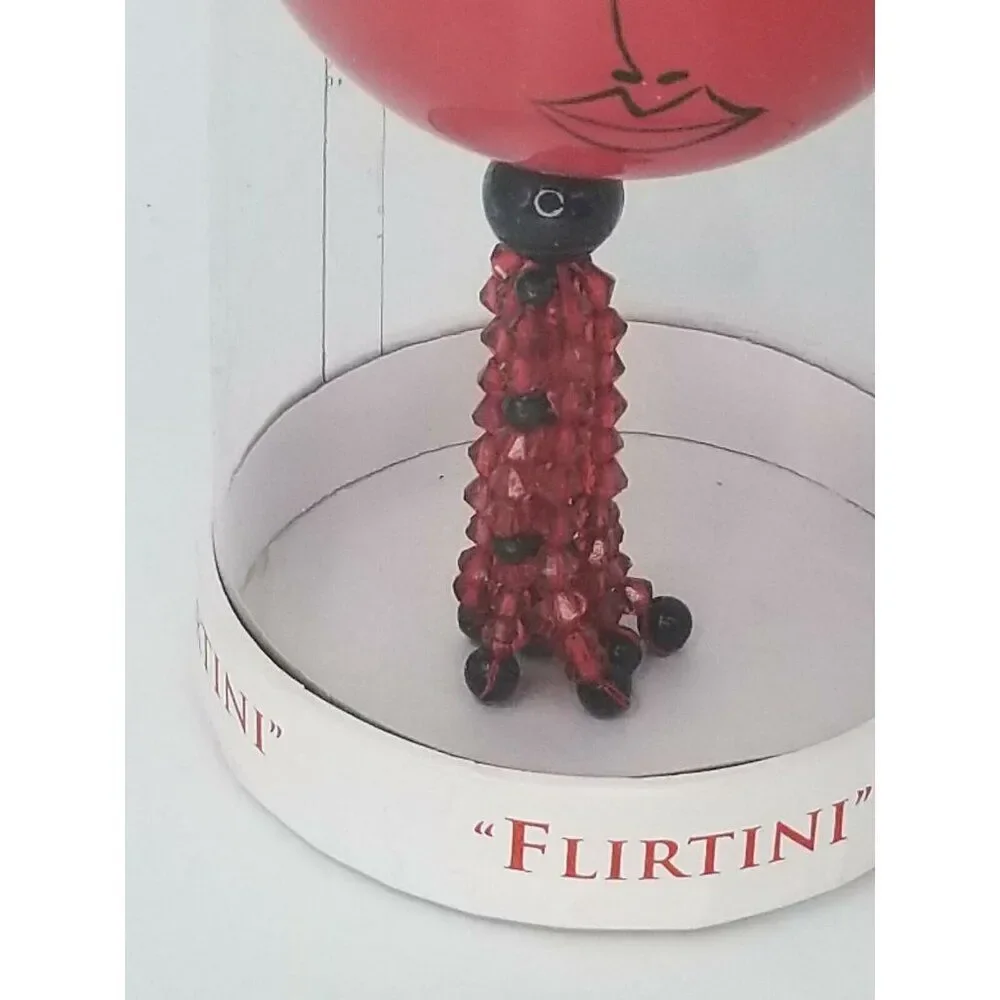 Lolita Handpainted Martini Glass 7 OZ Candle Ornament Flirtini Holiday New Lot 2